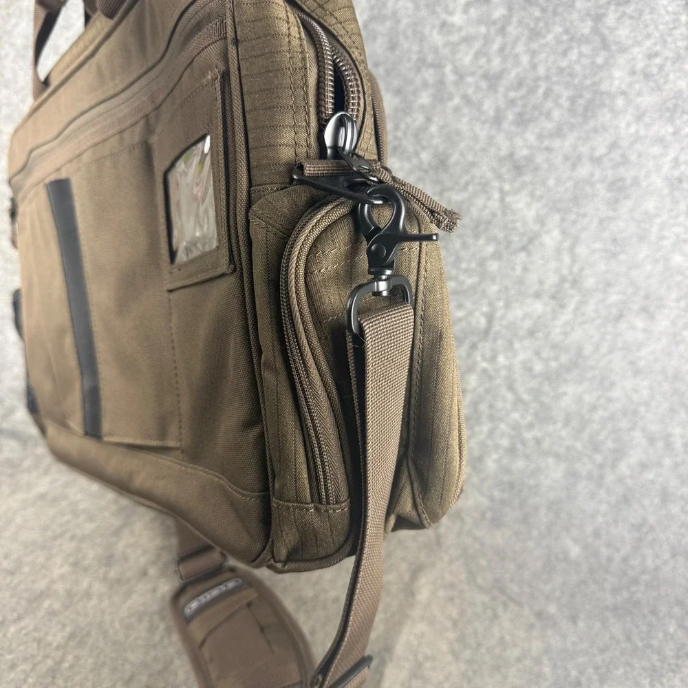 OGIO Street Laptop Messenger Bag Brown Pinstripe Tech Briefcase Shoulder NWOT